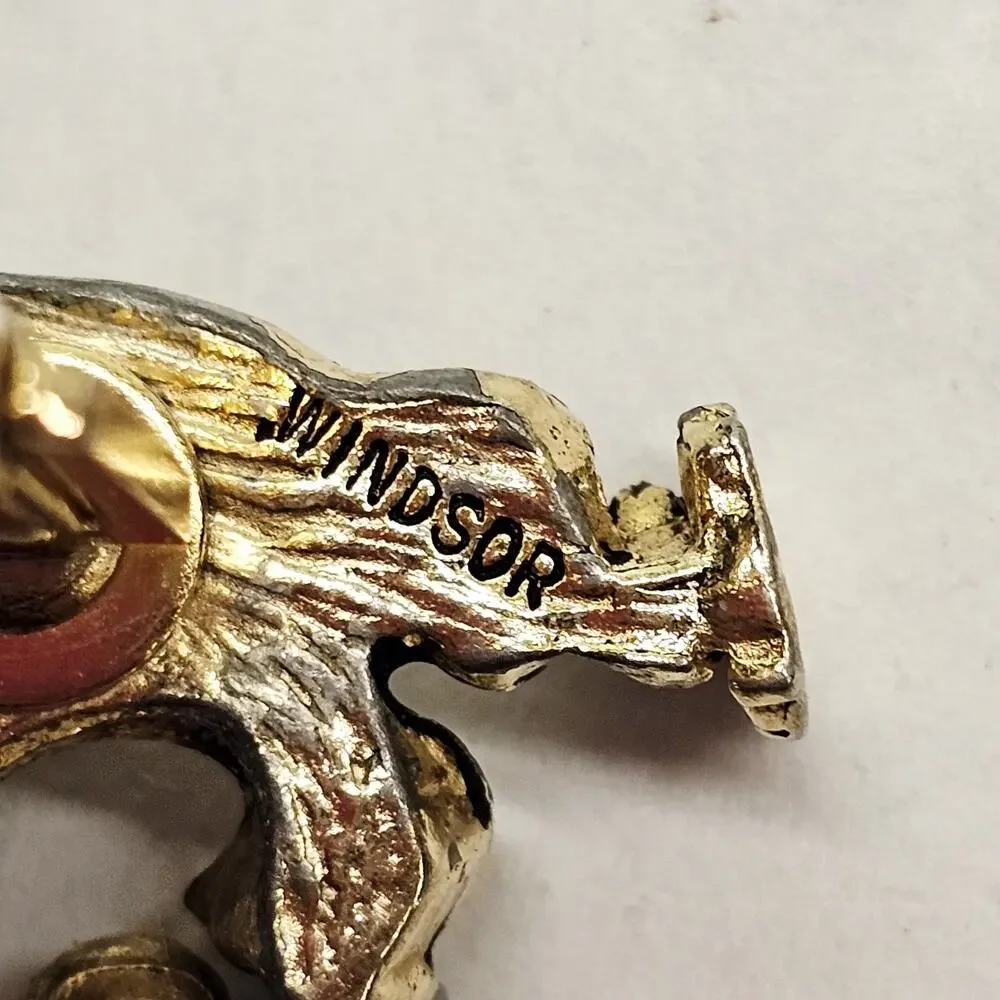 Vintage Clown Windsor Gold-Toned Cufflinks Men’s Formalwear Theater Lapel Pin